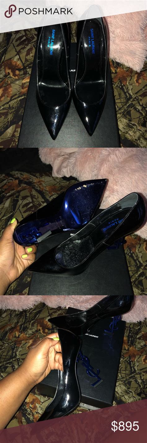 ysl blue heels|YSL platform heel.